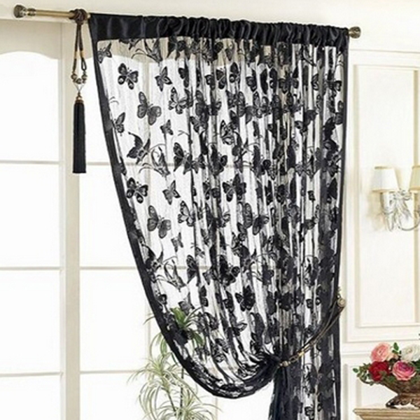 Butterfly Pattern Tassel String Door Curtain Window Room Curtain